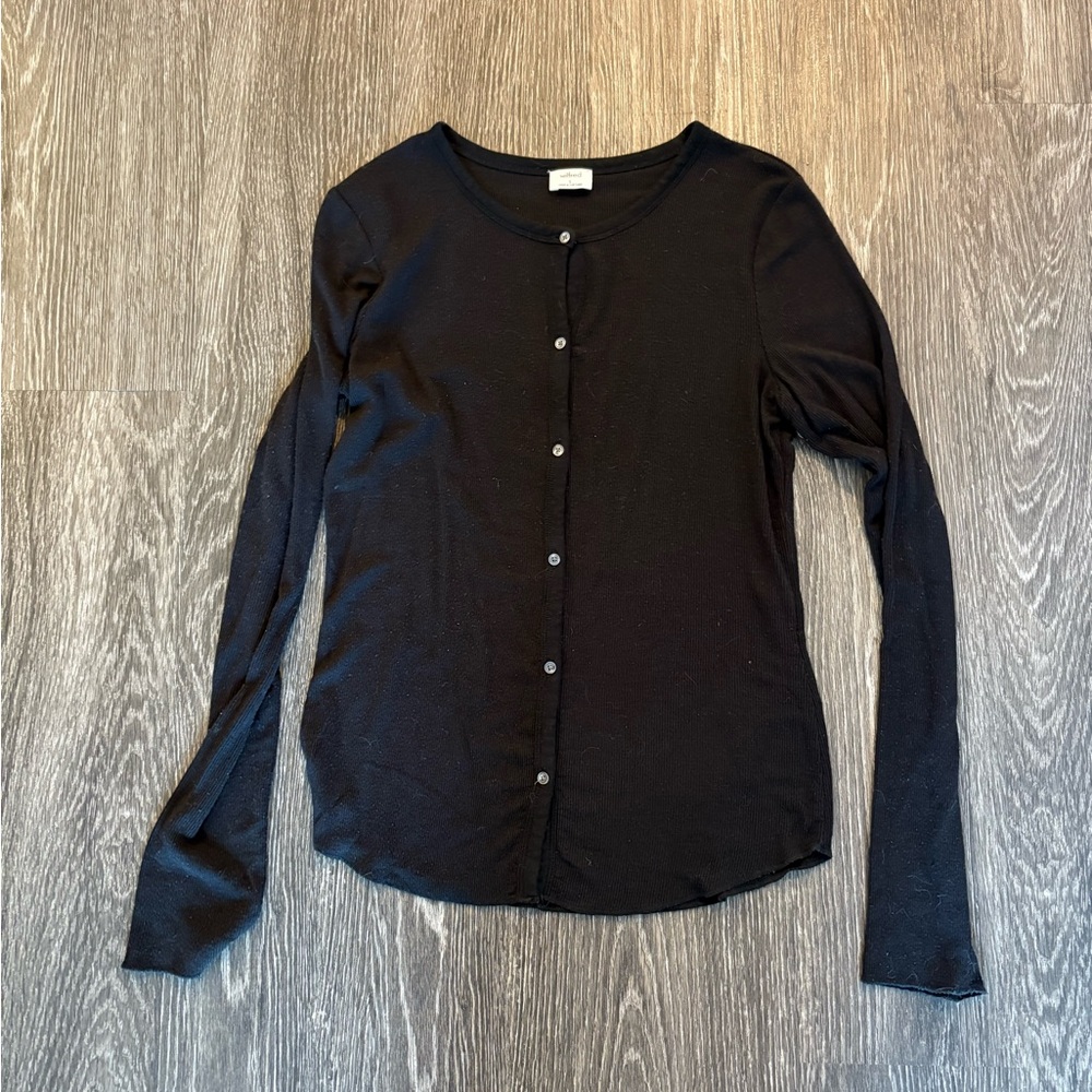 Wilfred Black Button Down Shirt Classic Style